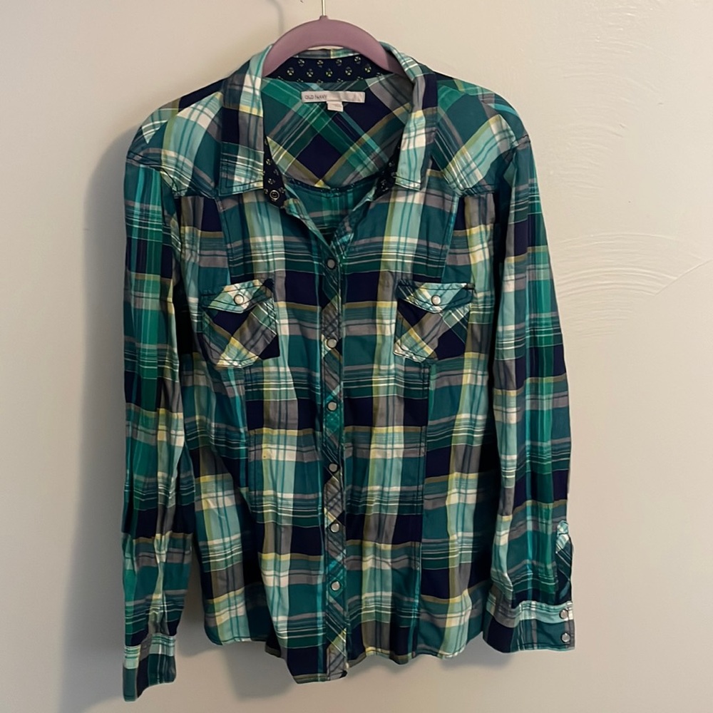 Old Navy plaid button down